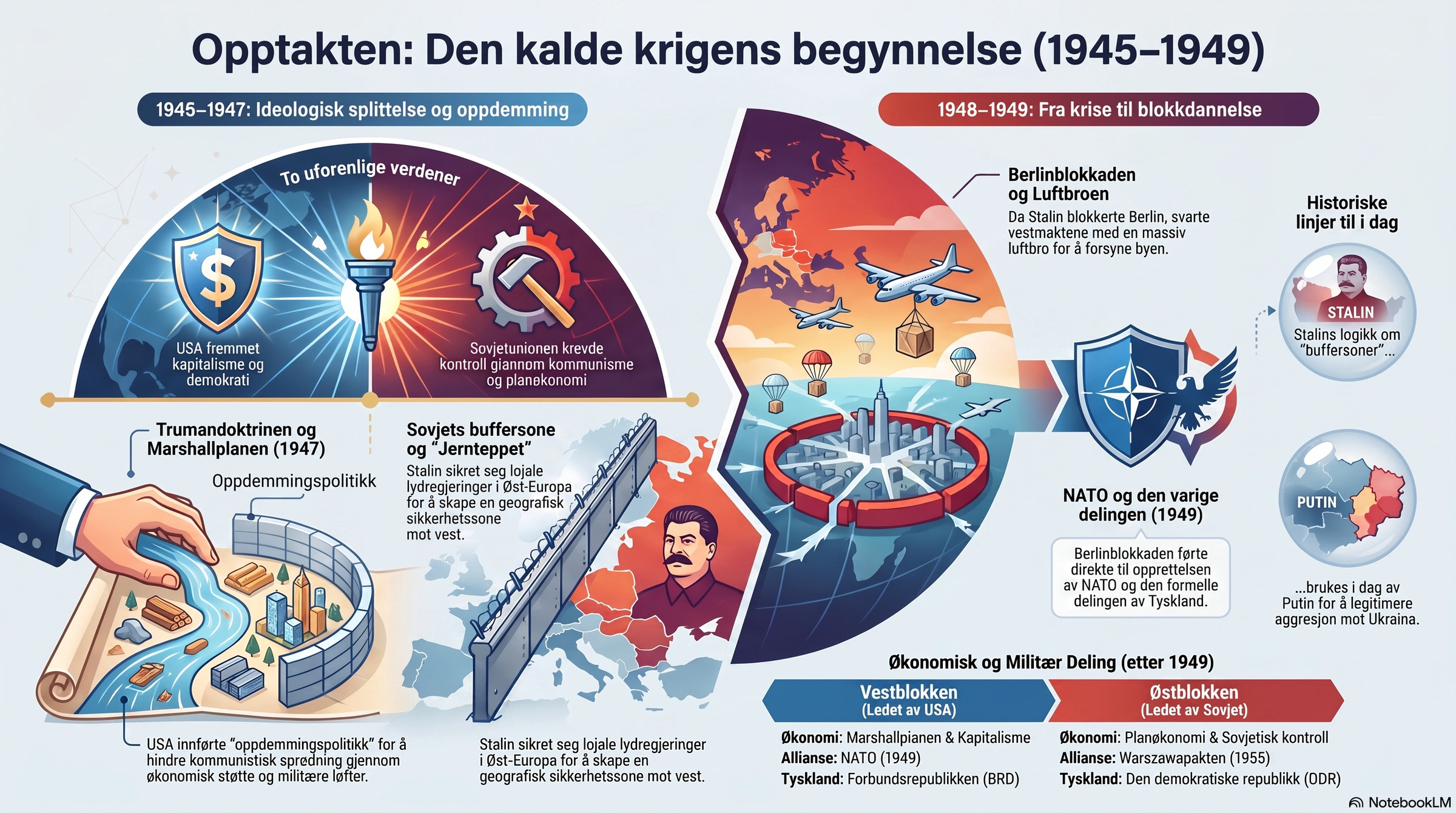 Opptakten, Trumandoktrinen, Berlinblokkaden og blokkdannelsen (1945–1949)