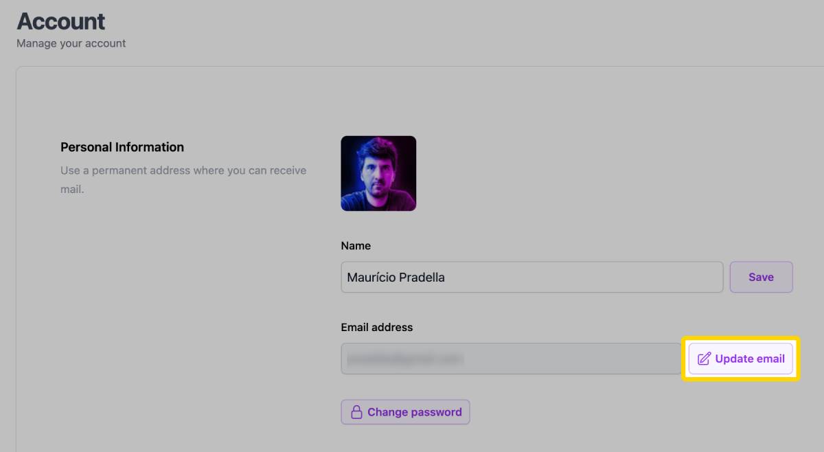 Change email address