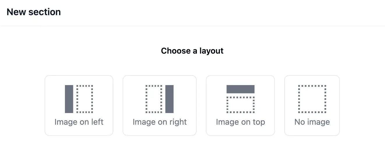 Choose Layout When Adding a Section (Classic Format)