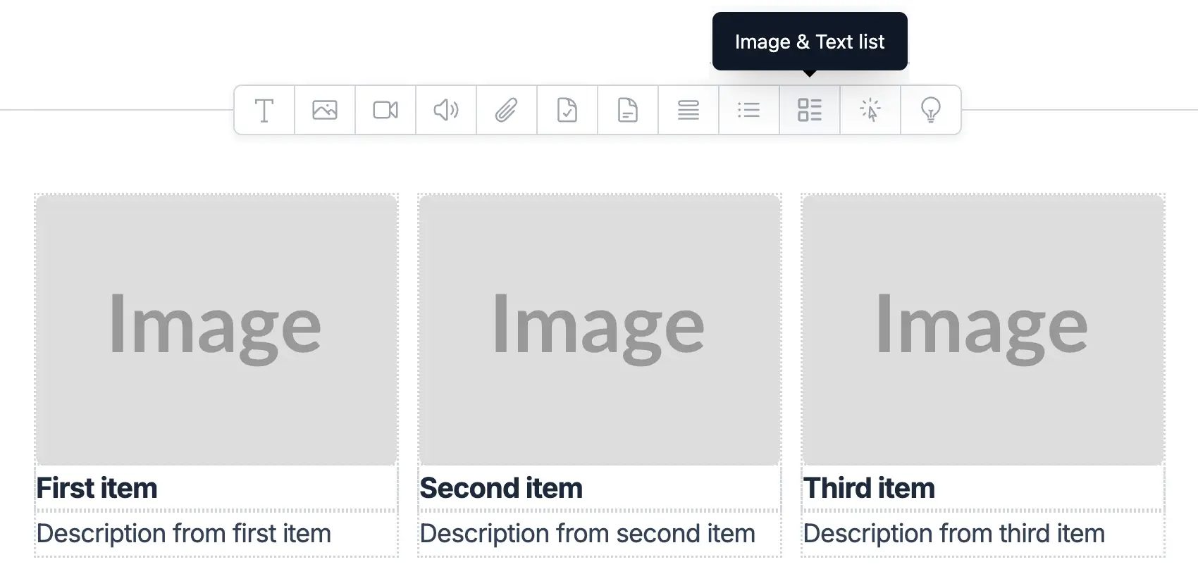 New Block: Image & Text List