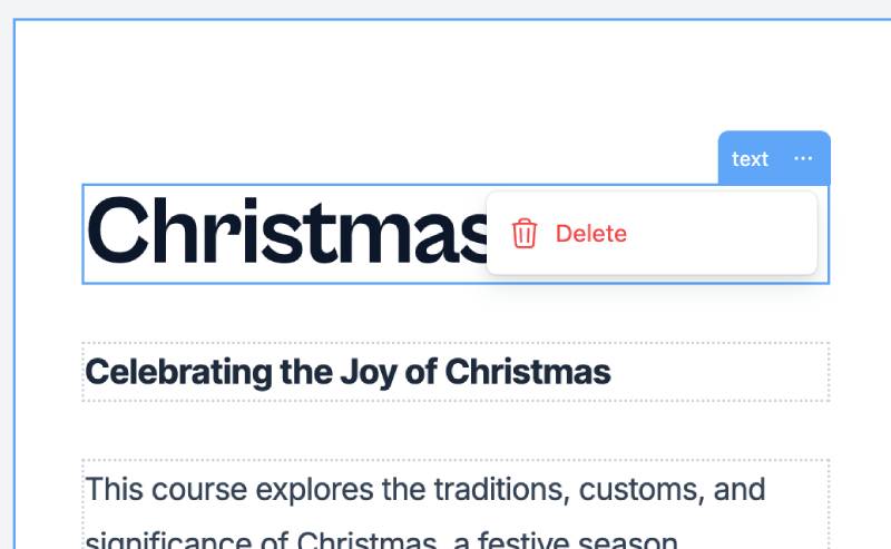 Fix: Remove text block in classic course