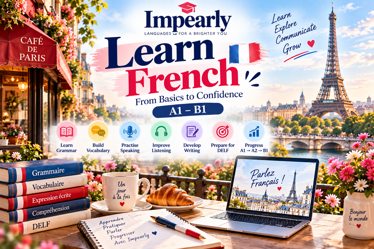 French A1–B1: The Complete Guide to Learning French Online
