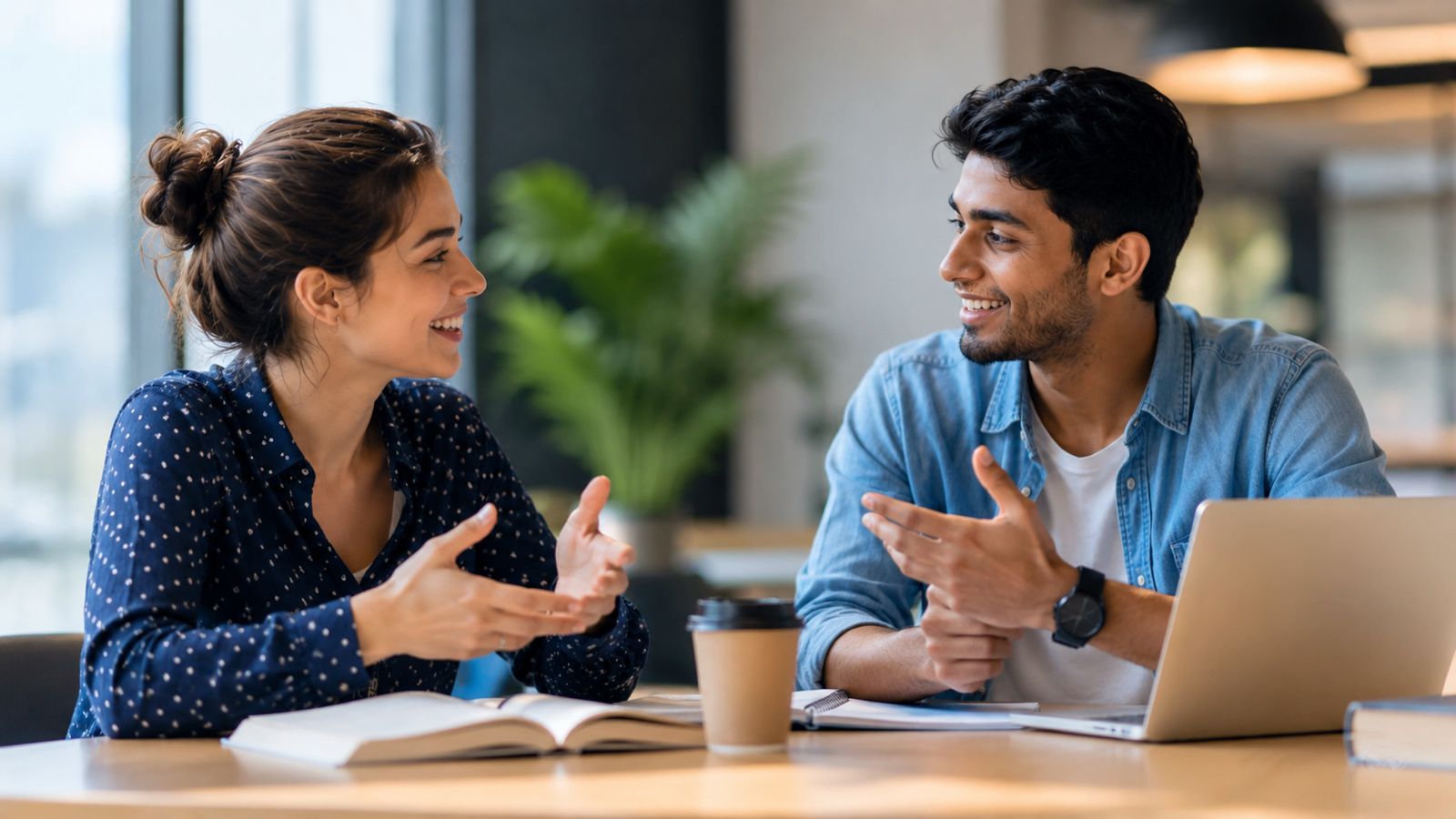 Learners speaking together in a live interactive class