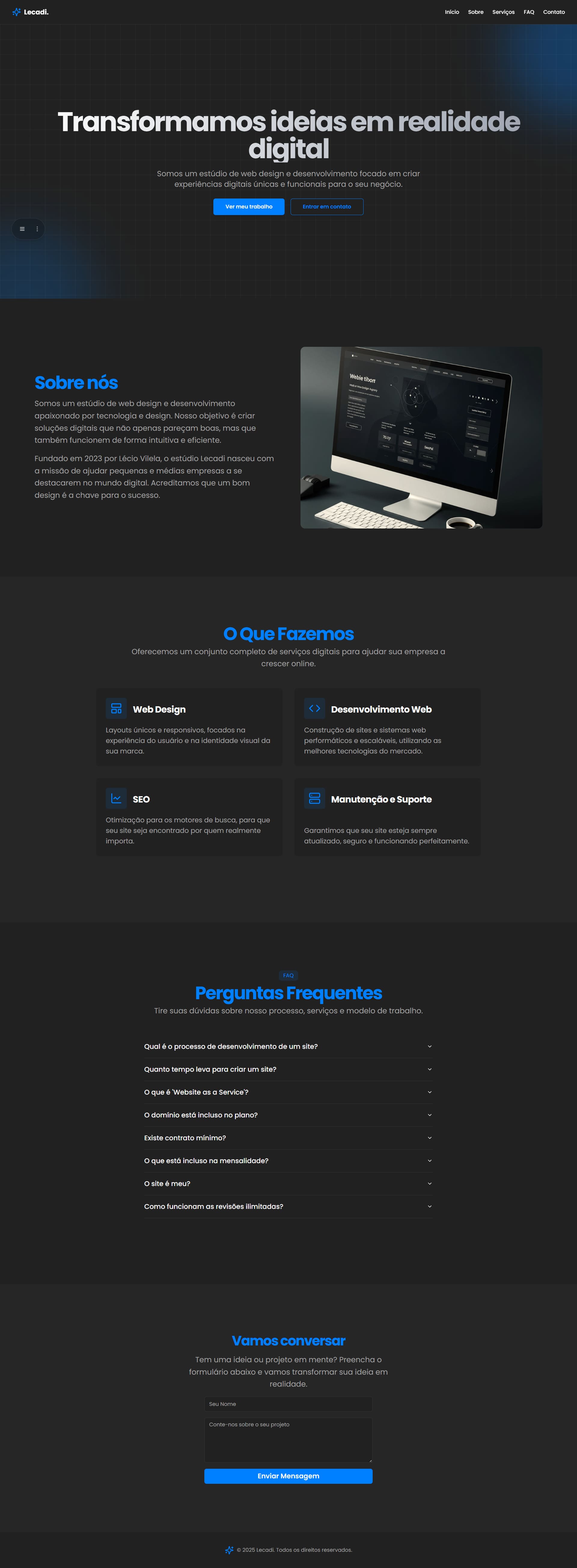 Preview da página Dark