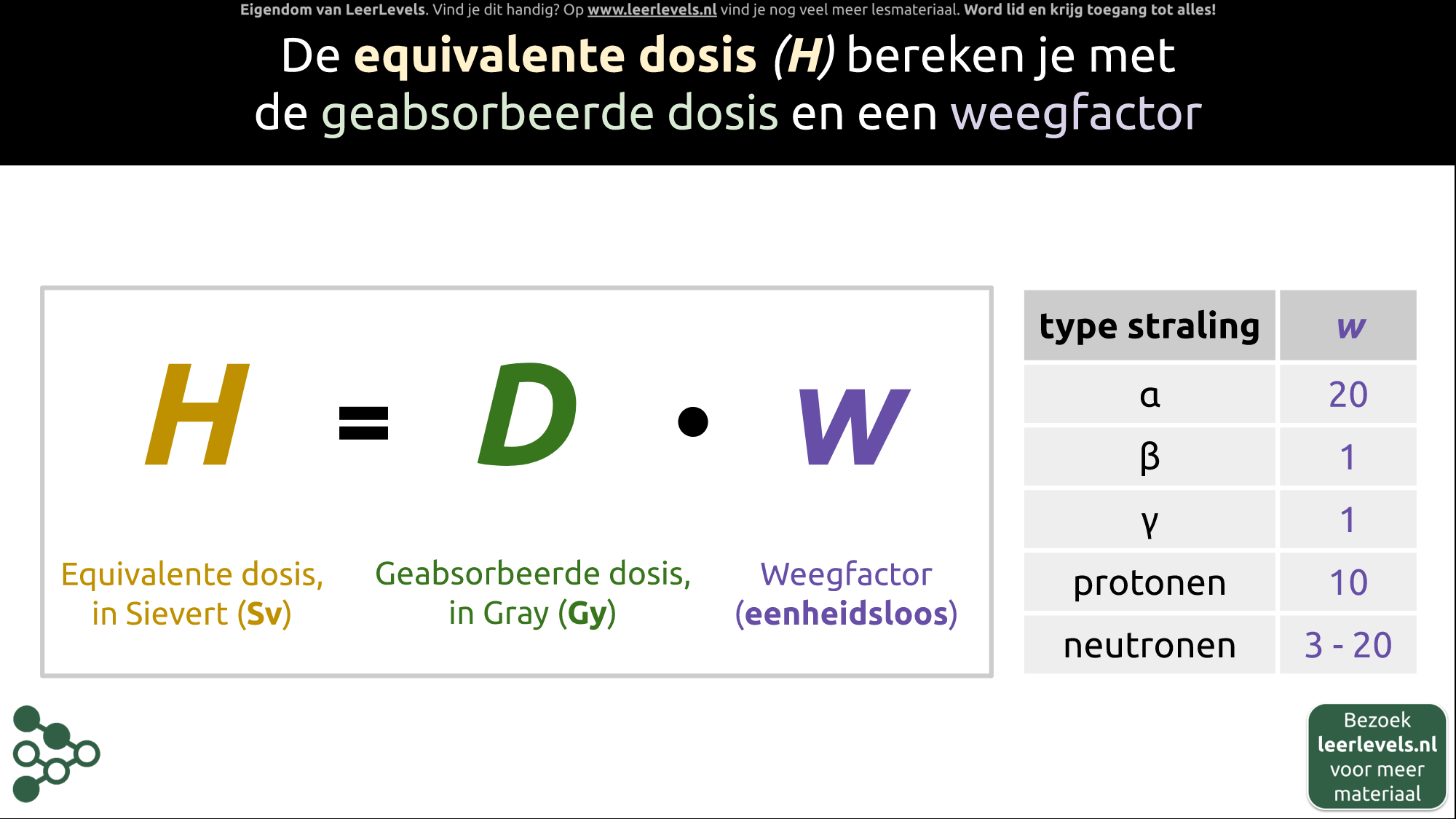 Afbeelding voor Equivalente dosis formule