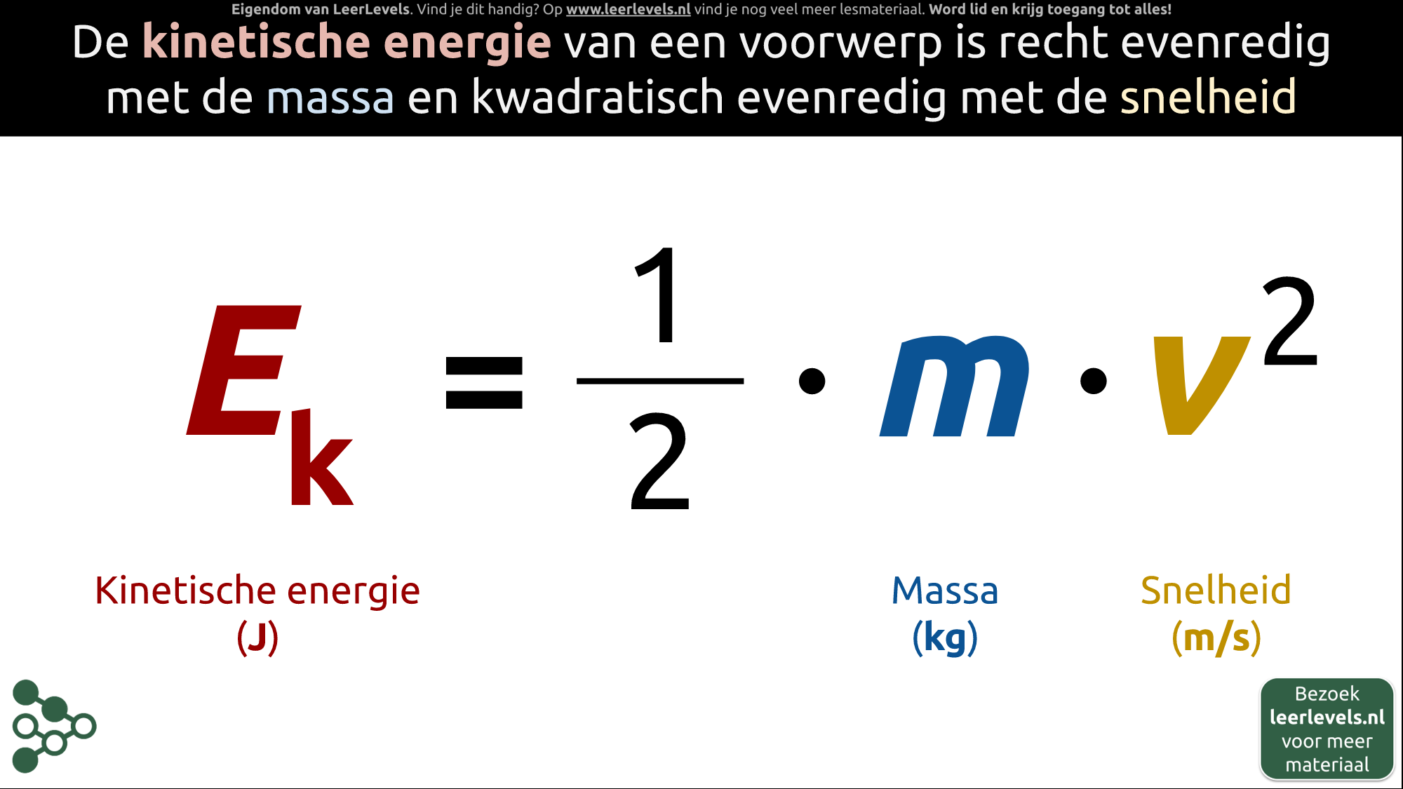 Afbeelding voor Kinetische energie formule