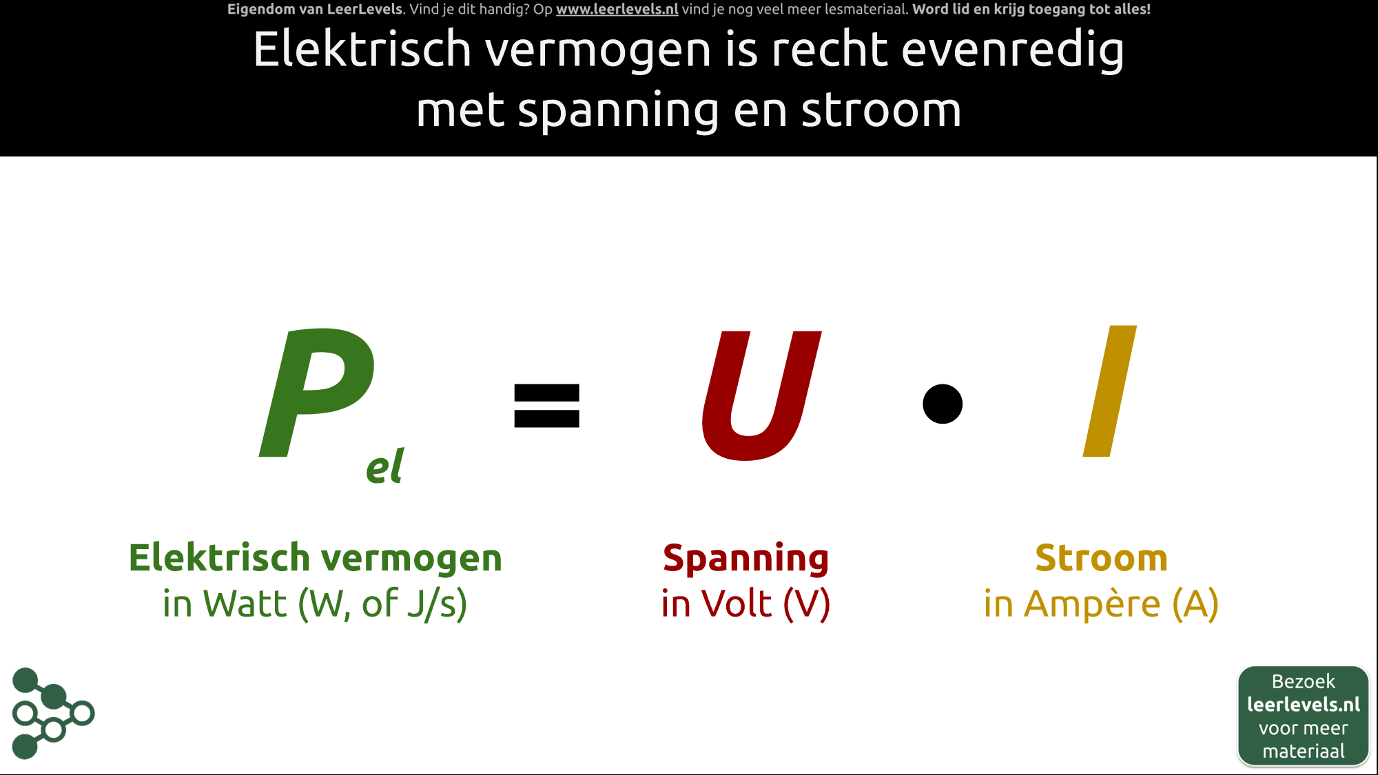 Afbeelding voor Elektrisch vermogen formule