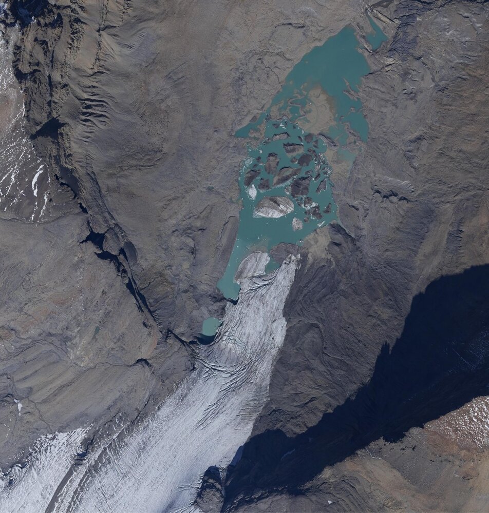 Le museau du glacier Peyto, en Alberta. Crédit : Hakai Airborne Coastal Observatory
