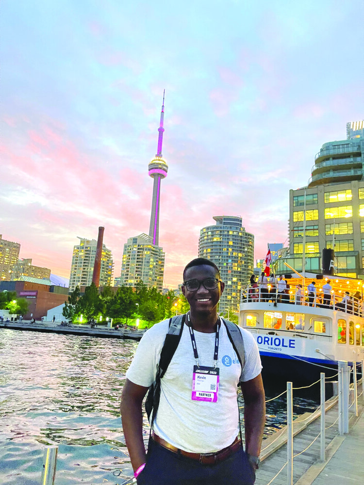 Kevin Mpunga, qui a fondé Elev lorsqu’il avait 20 ans, a participé à une conférence sur l’entrepreneuriat à Toronto. Crédit : Courtoisie