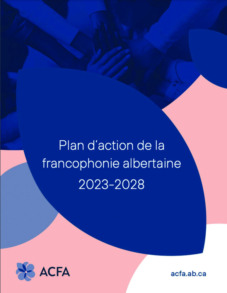 La couverture du Plan d’action pour la francophonie albertaine 2023-2028.
