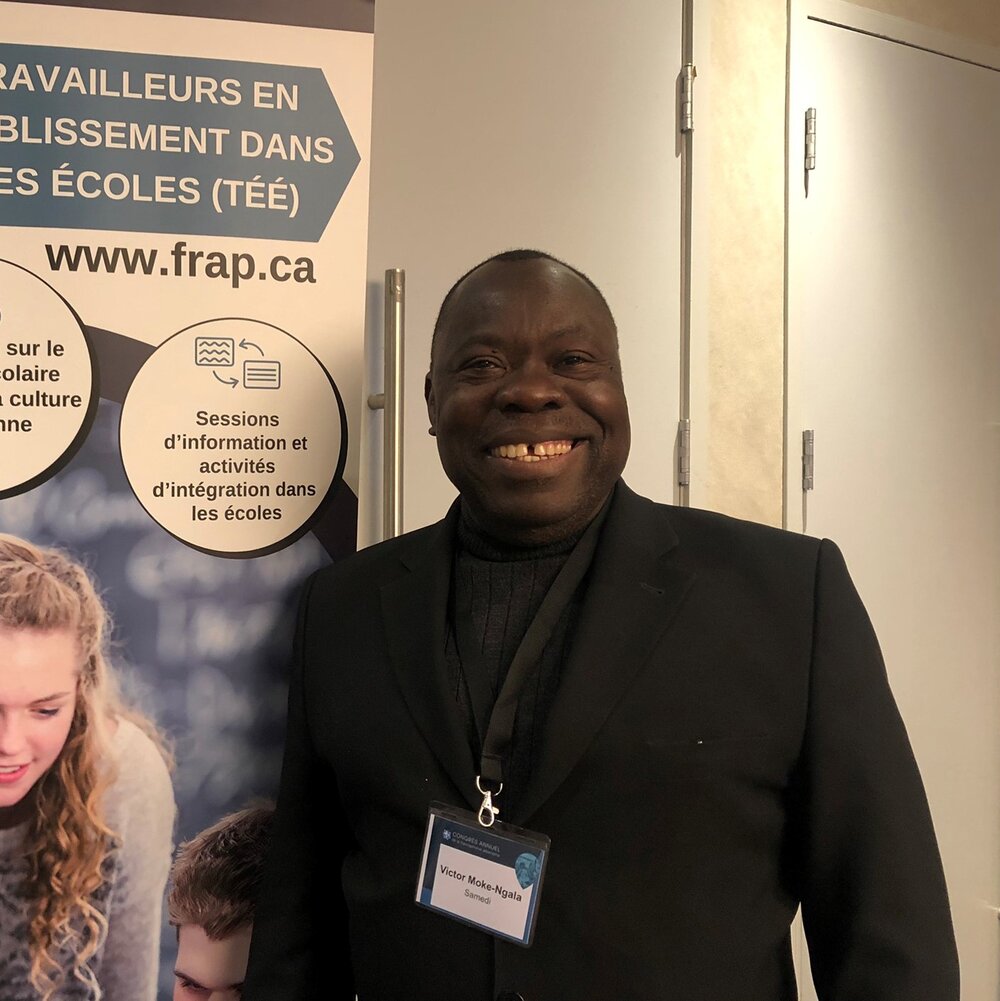 Victor Moke Ngala, finissant (baccalauréat et maîtrise) du Campus Saint-Jean et président de Francophonie Albertaine Plurielle. Crédit : Vienna Doell