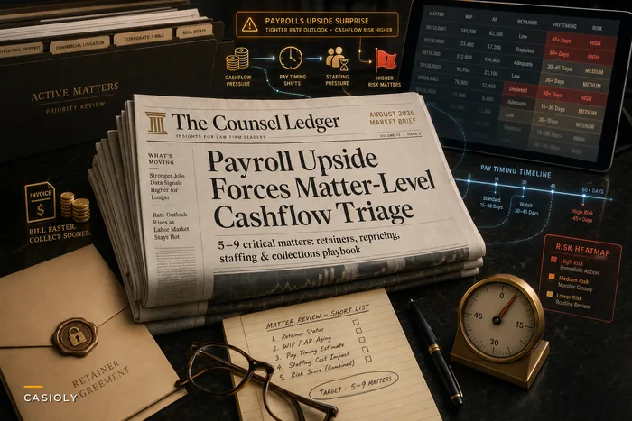 August Jobs Surprise: Immediate Matter-Level Cashflow, Retainer and Staffing Actions for Law Firms