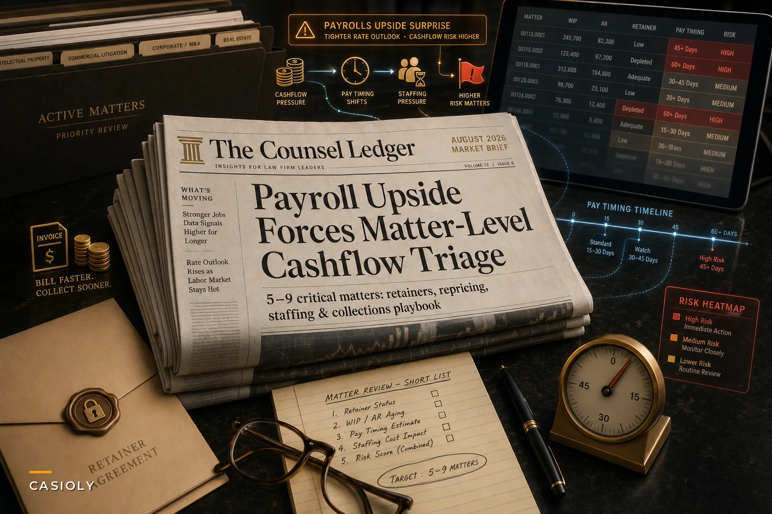 August Jobs Surprise: Immediate Matter-Level Cashflow, Retainer and Staffing Actions for Law Firms