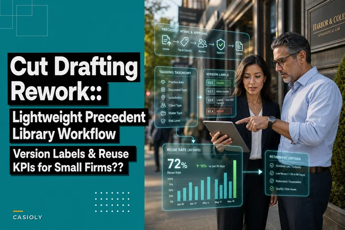 Cut Drafting Rework: A Lightweight Precedent Library Workflow, Version Labels and Reuse KPIs