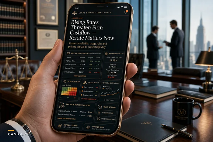 How Rising Interest Rates Should Change Law Firm Operations: Matter-Level KPIs, Cashflow Triage, and Pricing Signals