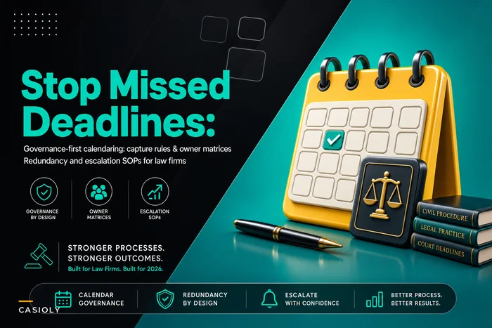 How to Stop Missed Deadlines: Calendaring Governance, Dual-Owner Rules and Escalation Templates