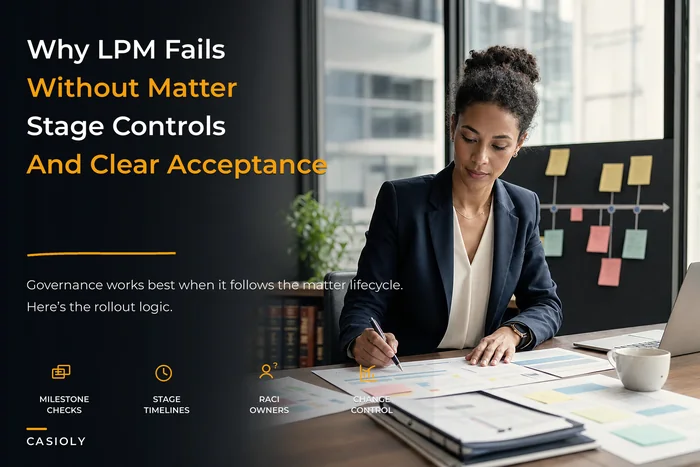 Legal Project Management Playbook: RACI by Matter Stage, Change-Control Templates and Milestone Acceptance Criteria