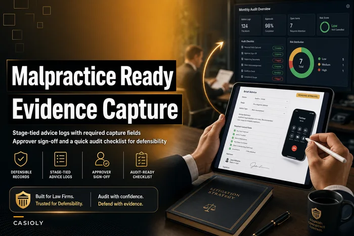 Malpractice-Ready Evidence Capture: Advice Logs and Audit Checklist
