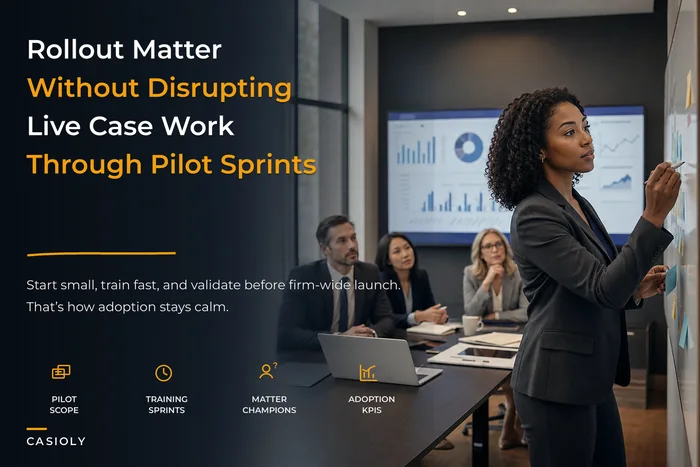 Roll Out Matter Systems With Minimal Disruption: Pilot Design, Training Sprints and Adoption KPIs