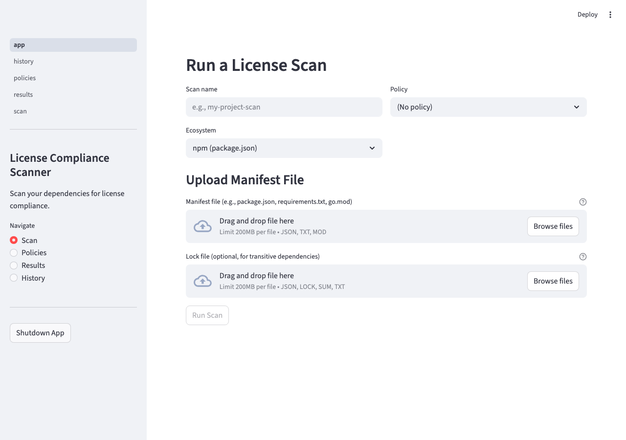 License Compliance Scanner