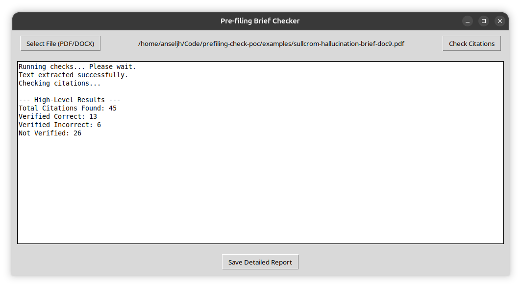 Pre-filing Brief Checker