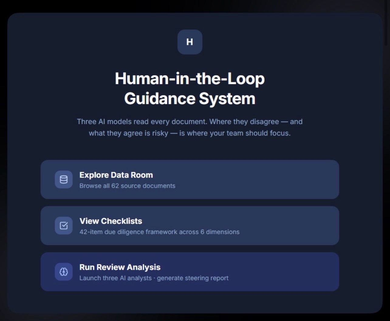 Example of Multi-Agent consensus application (in M&A)