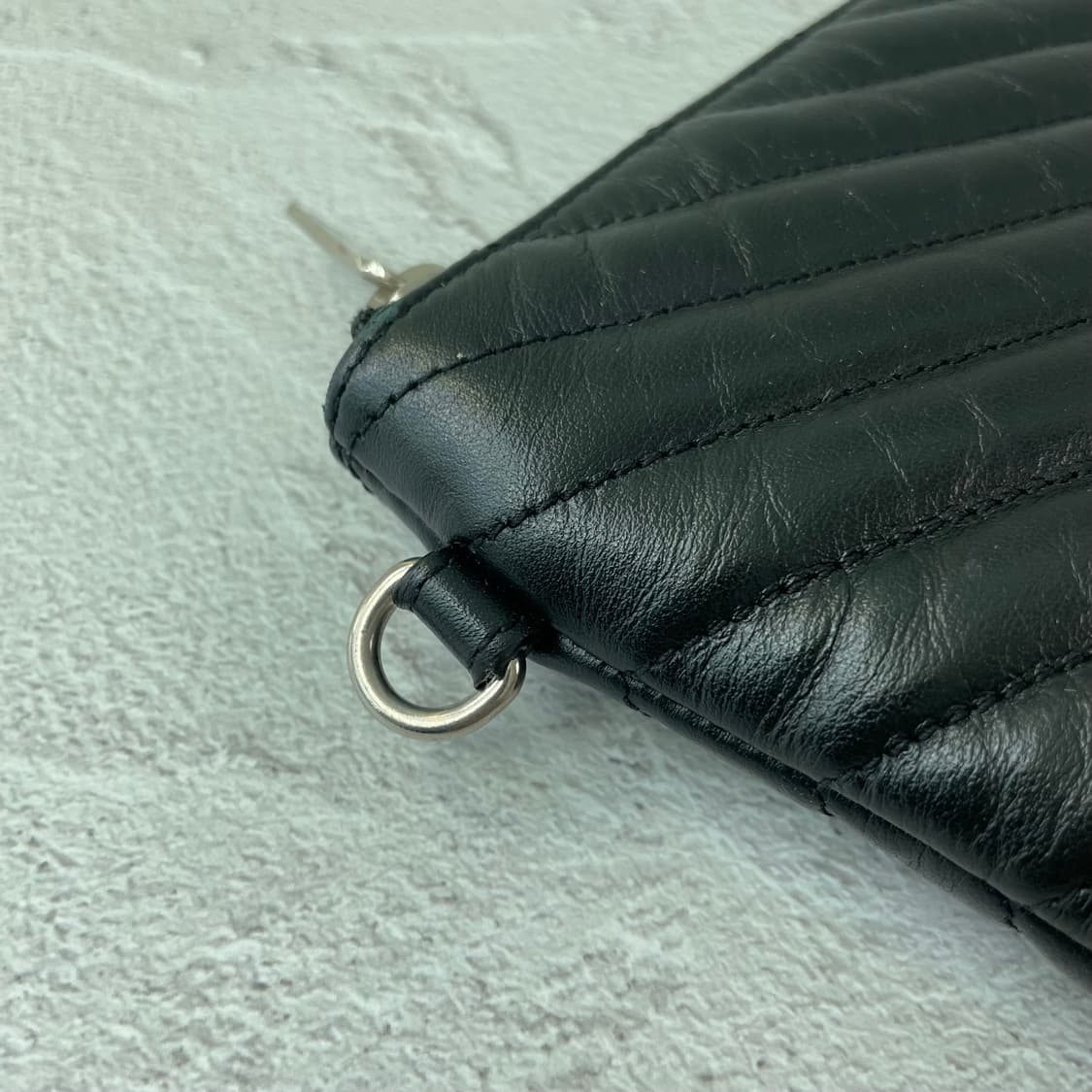 생로랑 생로랑 YSL 모노그램 쉐브론 클러치 블랙 은장 A급 8