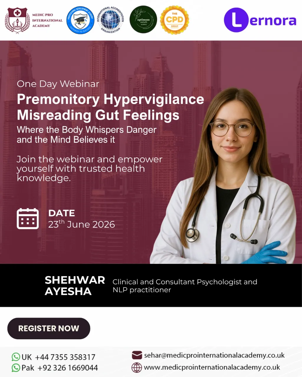 One Day Webinar Premonitory Hypervigilance – Misreading Gut Feelings