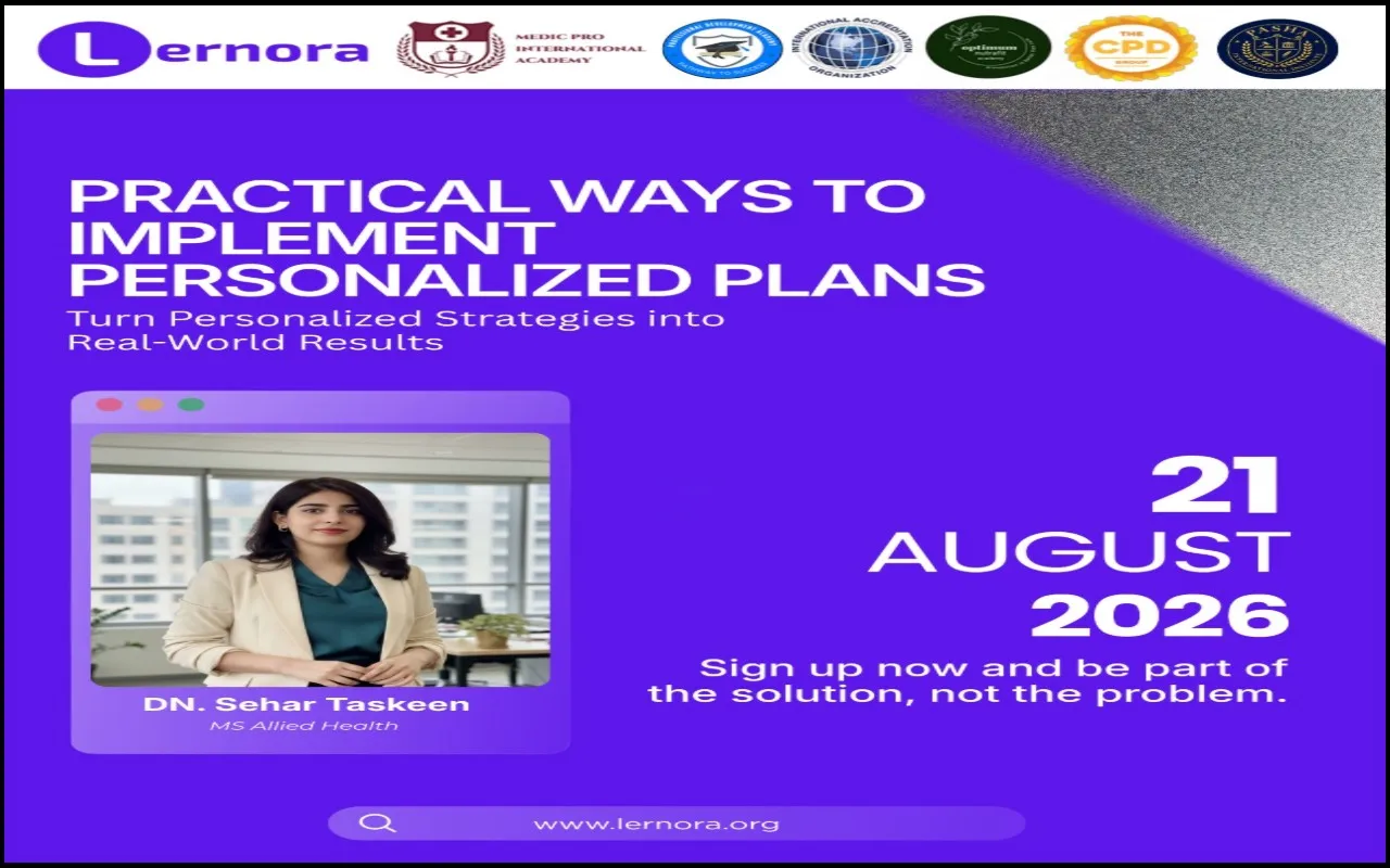 One Day Webinar Practical Ways To Implement Personalized Plans