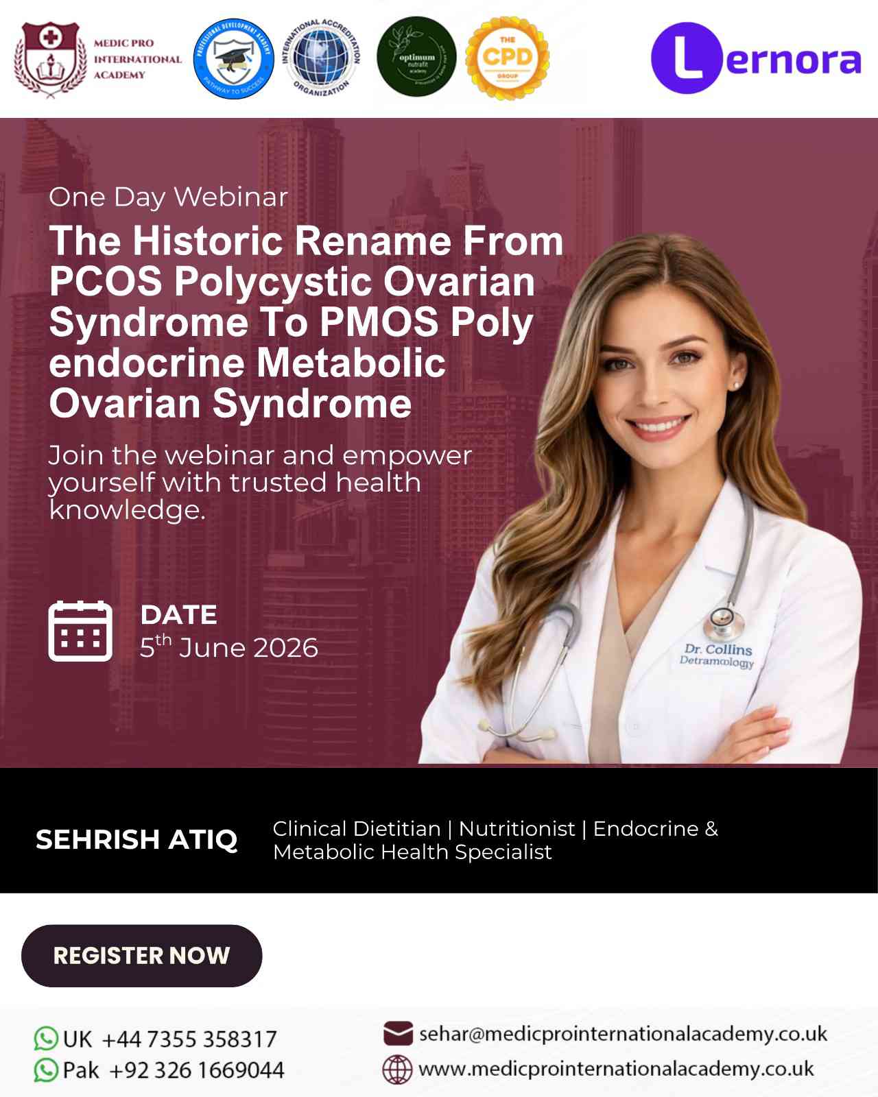 One Day Webinar The Historic Rename From PCOS To PMOS