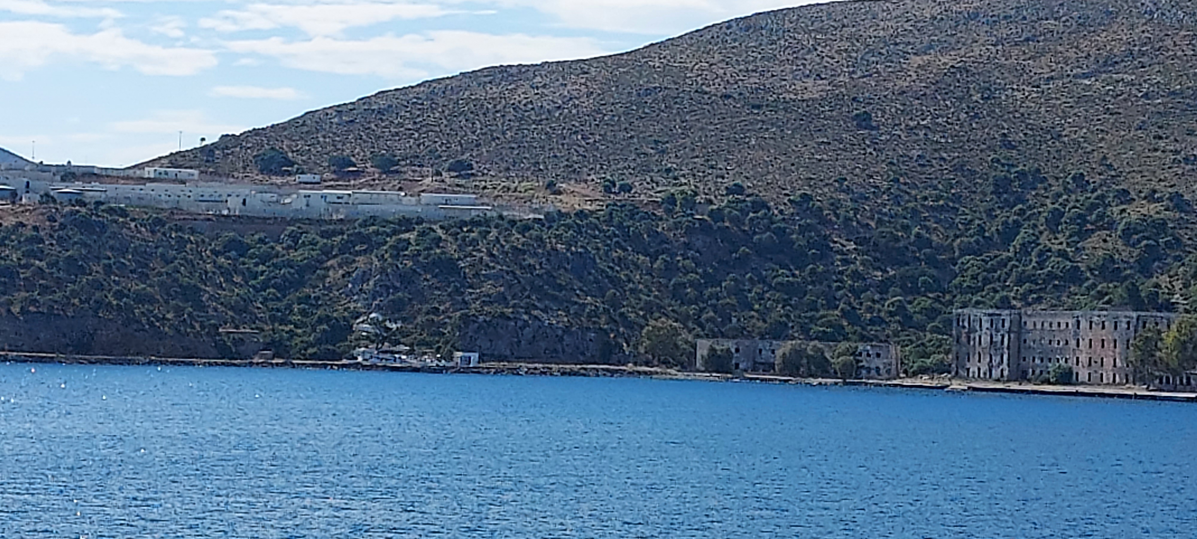 FRONTEX hotspot and old prison building Leros