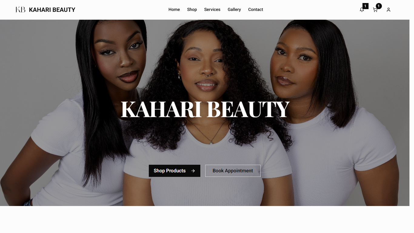 Kahari Beauty – E-commerce & Booking Platform