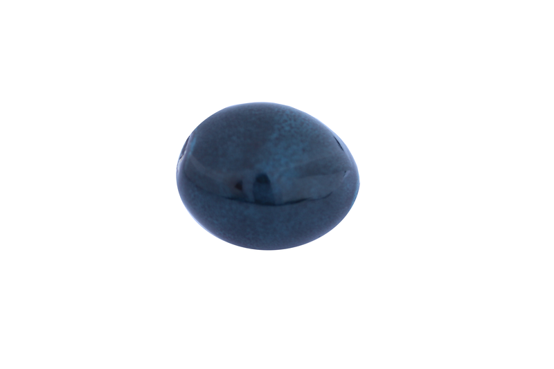 Perle en céramique - ovale - bleu / noir