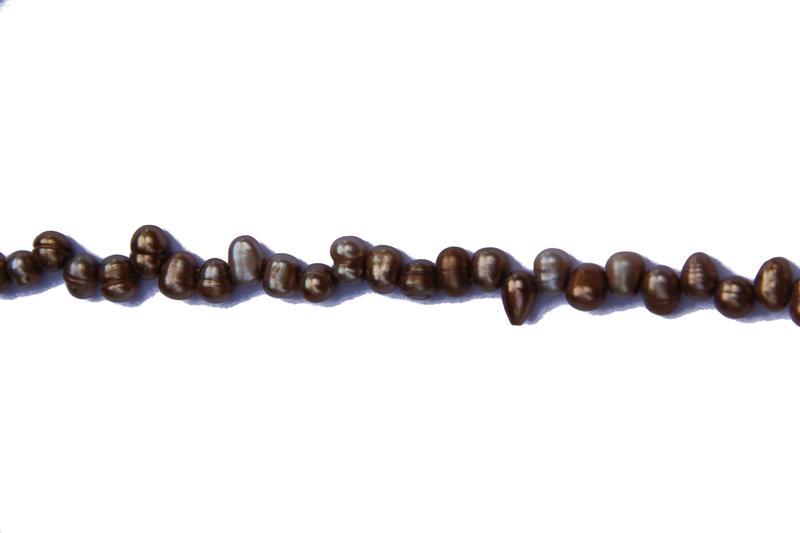 Perle en nacre - graine de riz - bronze x 10