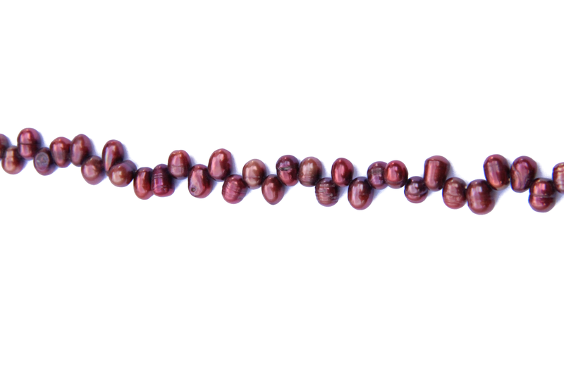 Perle en nacre - graine de riz - rose foncé x 10