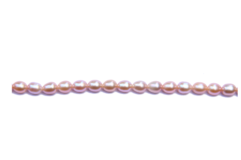 Perle en nacre - graine de riz - rose clair x 10