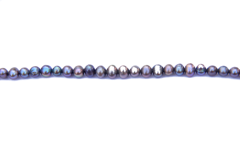 Perle en nacre - graine de riz - gris x 10