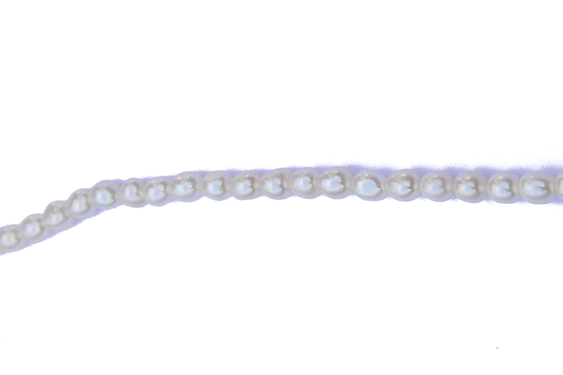 Perle en nacre - graine de riz - blanc nacre x 5