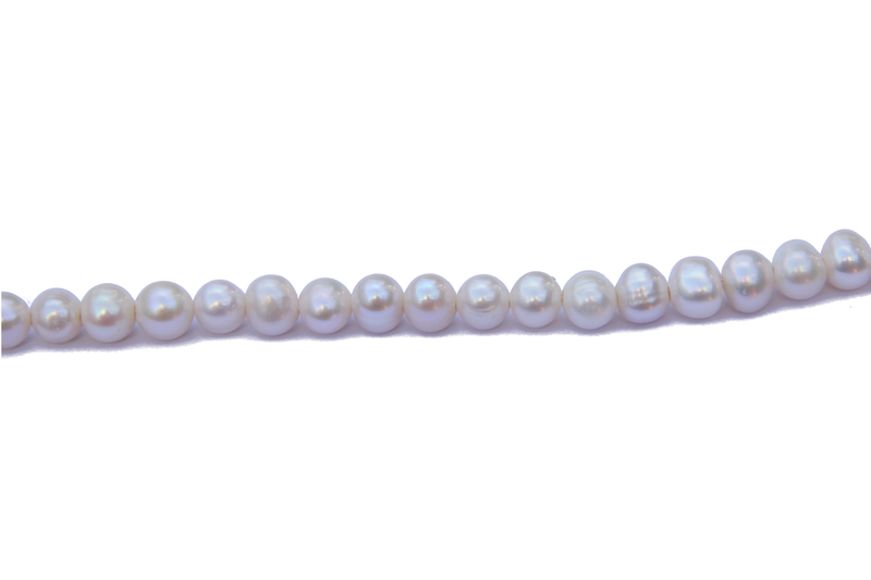 Perle en nacre - graine de riz - blanc nacre x 5