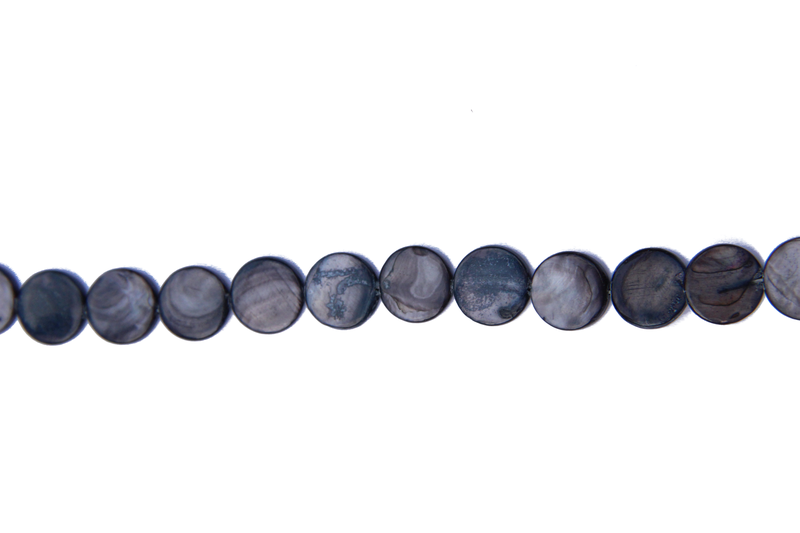 Perle en nacre - ronde en forme de roue - gris x 2
