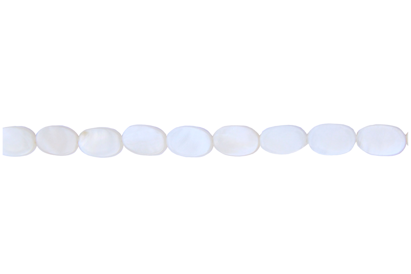 Perle en nacre - ovale - blanc nacré x 6