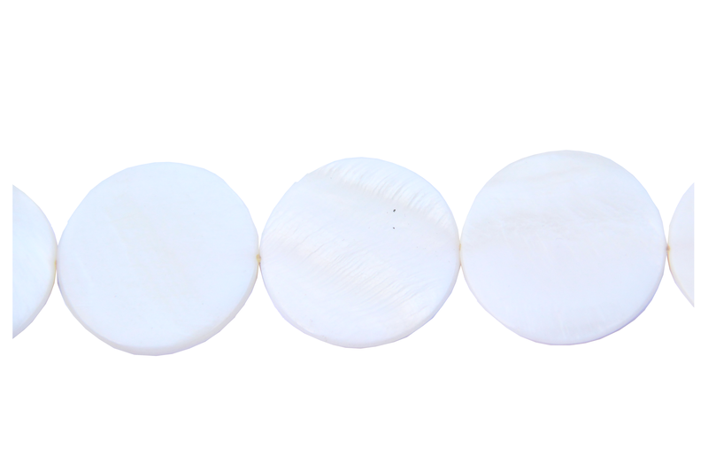 Perle en nacre - ronde en forme de roue- blanc nacre