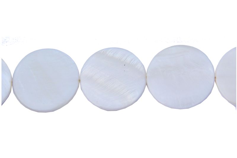 Perle en nacre - ronde en forme de roue- blanc nacre