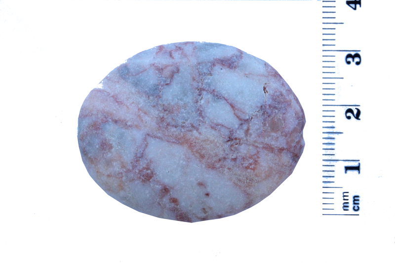 Perle en pierre naturelle - ovale - marbre - rose