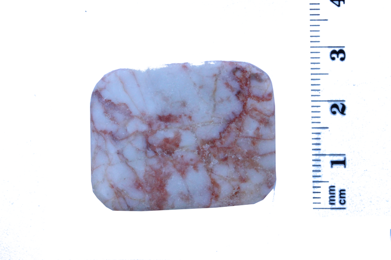 Perle en pierre naturelle - rectangulaire tordue - marbre - rose