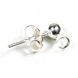 Poussoirs boules 3mm - en argent 925 - une paire