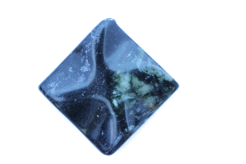 Perle en pierre naturelle obsidienne - carrée - noir