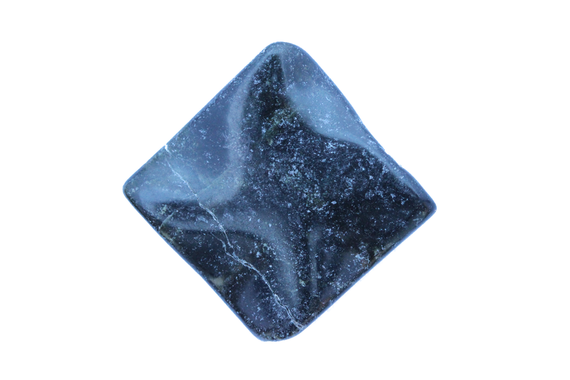 Perle en pierre naturelle obsidienne - carrée - noir