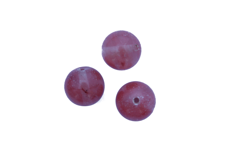 Perle en pierre naturelle Aventurine - ronde - rose pailleté