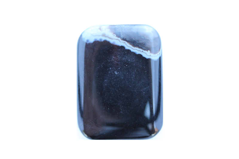Perle en pierre naturelle Onyx - rectangulaire -brun /noir ligné
